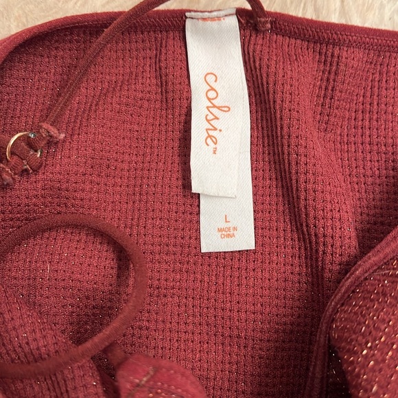 Bralette maroon/brownish with gold glitter size large doubles as undershirt also - Picture 2 of 4